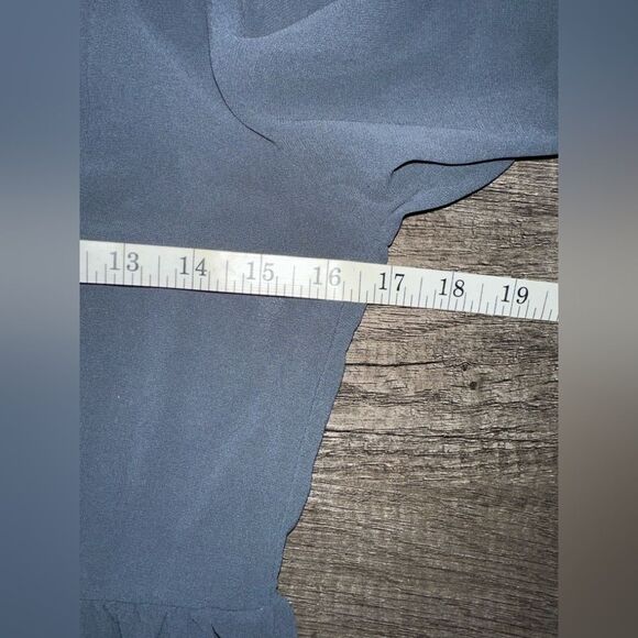 Paper Tee Women's Sheer Embroidered Back Peplum Style Button‎ Up Top Size S - Picture 8 of 9